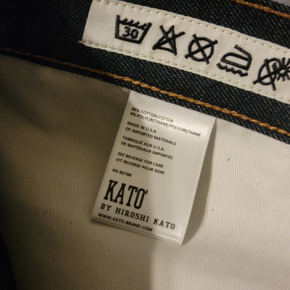 Hiroshi Kato Jeans Mens 31x34 Indigo Raw Blue Pen Slim 4-Way Stretch Selvedge - Picture 6 of 11